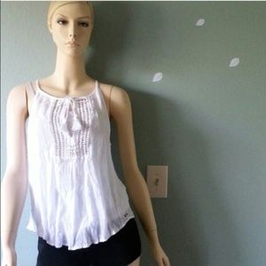 New Hollister Bohemian Embroidered Tasseled Top